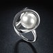 Wholesale Romantic Platinum Round White pearl zircon Ring Beautiful Shinning Party weddingJewelry TGPR016 4 small