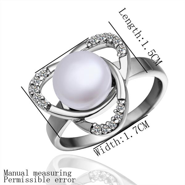 Wholesale Fashion Romantic Platinum rings Natural Freshwater Pearl Retro Good Quality Ring For Women wedding ball jewelry Drop Shipping TGPR005 0