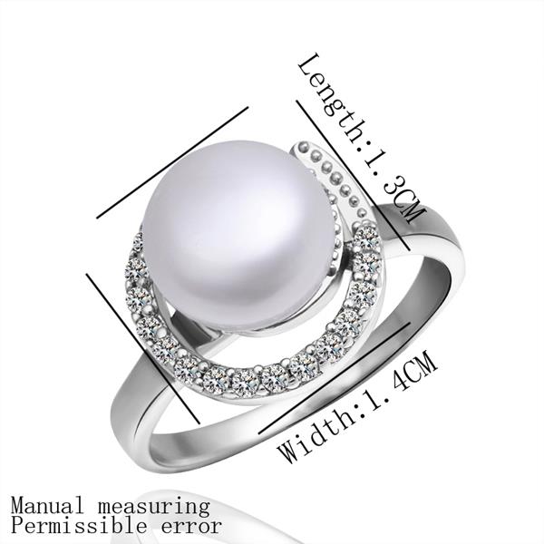 Wholesale Fashion Romantic Platinum rings Natural Freshwater Pearl Retro Good Quality Ring For Women wedding ball jewelry Drop Shipping TGPR006 0
