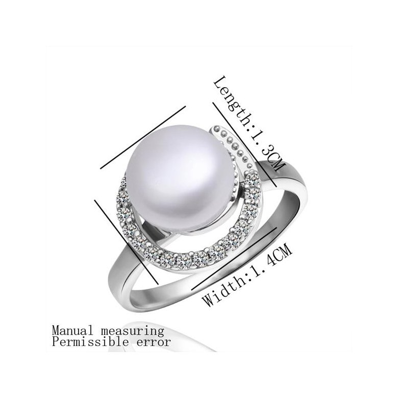 Wholesale Fashion Romantic Platinum rings Natural Freshwater Pearl Retro Good Quality Ring For Women wedding ball jewelry Drop Shipping TGPR006 0