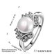 Wholesale Fashion Romantic Platinum rings Natural white Pearl Retro Good Quality Ring For Women wedding ball jewelry Drop Shipping TGPR010 4 small