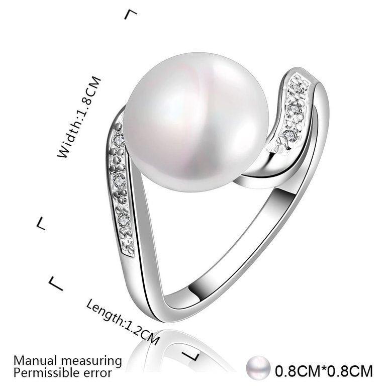 Wholesale Fashion Romantic Platinum rings Natural Freshwater Pearl Retro Good Quality Ring Jewelry For Women Drop Shipping TGPR001 4