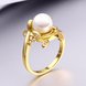 Wholesale Classic 24K Gold Plant White pearl Ring For Women Wedding Party Cute Fine Jewelry Accessories TGPR012 4 small