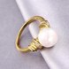 Wholesale Popular Classic 24K Gold Round White pearl zircon Ring For Women Wedding Party Cute Fine Jewelry Accessories TGPR013 3 small