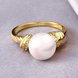 Wholesale Popular Classic 24K Gold Round White pearl zircon Ring For Women Wedding Party Cute Fine Jewelry Accessories TGPR013 4 small