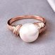 Wholesale Classic Rose Gold Plant White pearl zircon Ring For Women Wedding Party Cute Fine Jewelry Accessories TGPR014 3 small