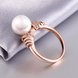 Wholesale Classic Rose Gold Plant White pearl zircon Ring For Women Wedding Party Cute Fine Jewelry Accessories TGPR014 4 small