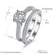 Wholesale Trendy 925 Sterling Silver Geometric CZ double Ring Wedding Rings For Women Classic Jewelry Engagement Ring TGSLR055 0 small