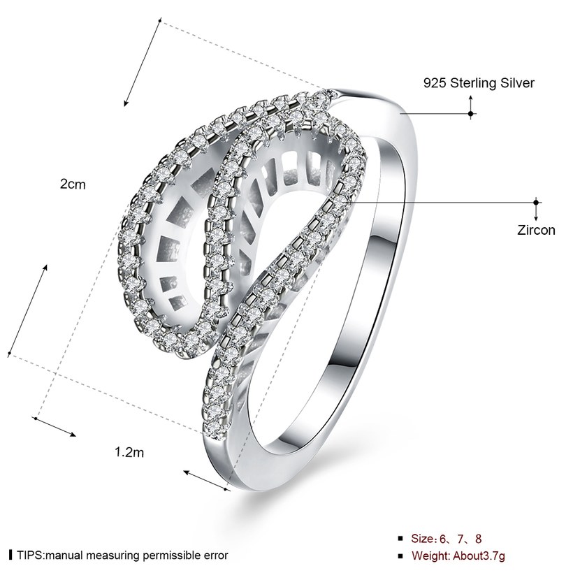 Wholesale jewelry China 925 Sterling Silver Rings Special Design Charm Rings For Women With Full Shiny CZ Crystal Jewelry TGSLR057 0