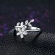 Wholesale Fashion Korean 925 Sterling Silver Handmade Leaf flower Rings for Women Exquisite CZ Stone wholesale Jewelry  TGSLR058 3 small