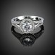 Wholesale Genuine 925 Sterling Silver Round Clear CZ Fashion Finger Ring Classic Jewelry For Women luxury Wedding Engagement Rings TGSLR066 1 small