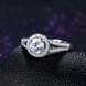 Wholesale Genuine 925 Sterling Silver Round Clear CZ Fashion Finger Ring Classic Jewelry For Women luxury Wedding Engagement Rings TGSLR066 3 small