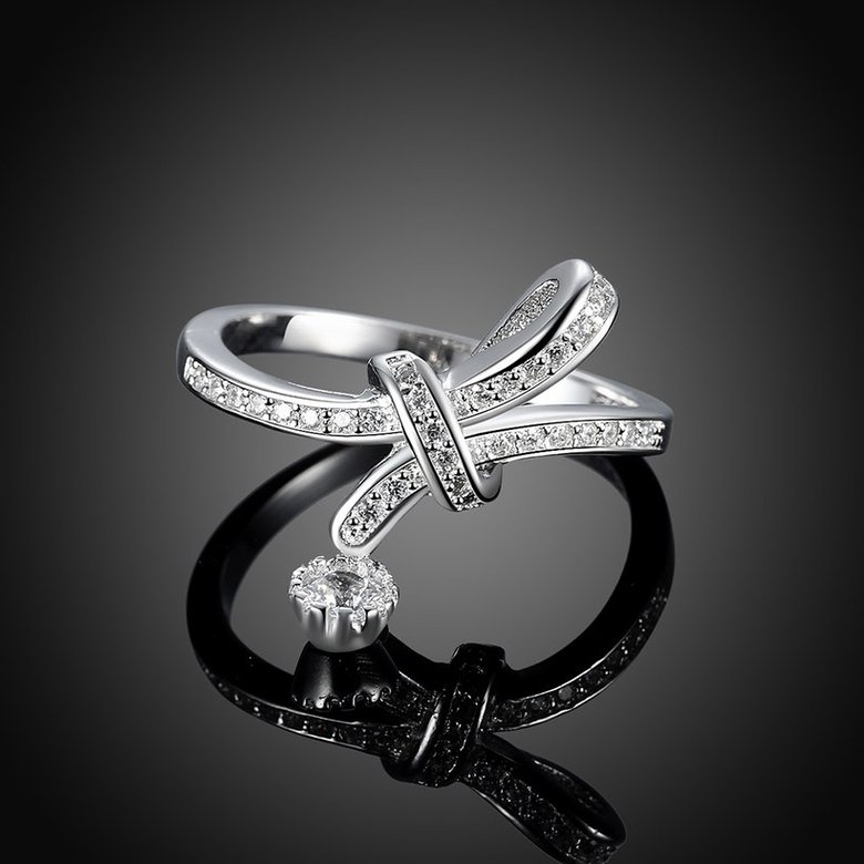 Wholesale Trendy 925 Sterling Silver Geometric CZ knot finger Ring for Women Girls Best Birthday Gift Zircon jewelry TGSLR072 1