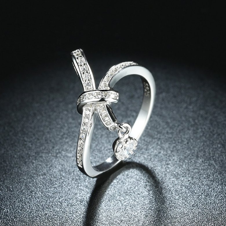 Wholesale Trendy 925 Sterling Silver Geometric CZ knot finger Ring for Women Girls Best Birthday Gift Zircon jewelry TGSLR072 2