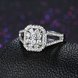 Wholesale Popular 925 Sterling Silver square CZ Ring Sparkling Ring Classic Finger Rings Engagement Fashion Wedding Jewelry TGSLR076 3 small