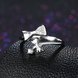 Wholesale Fashion 925 Sterling Silver bowknot CZ Open Finger Ring Crystal Rings for Women wedding party Jewelry Gift  TGSLR084 3 small
