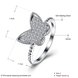 Wholesale Trendy Real 100% 925 Sterling Silver Butterfly Rings For Women Clear CZ Lady Engagement Decoration Ring Wedding Jewelry TGSLR092 0 small