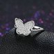 Wholesale Trendy Real 100% 925 Sterling Silver Butterfly Rings For Women Clear CZ Lady Engagement Decoration Ring Wedding Jewelry TGSLR092 3 small