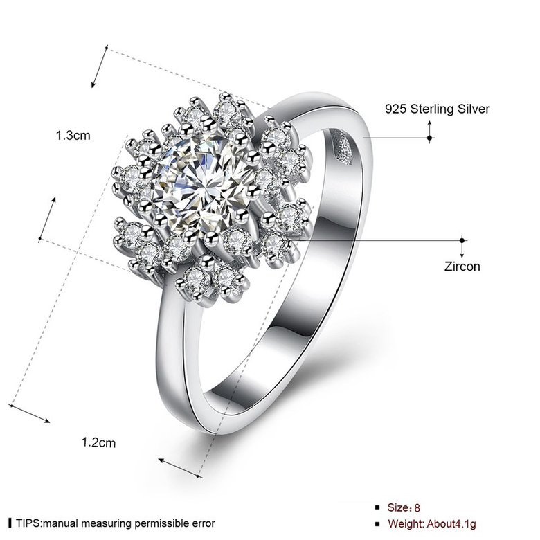 Wholesale Fashion 925 Sterling Silver Snowflake CZ Ring For Women Classic Elegant Bridal Wedding Jewelry Engagement Rings TGSLR094 0