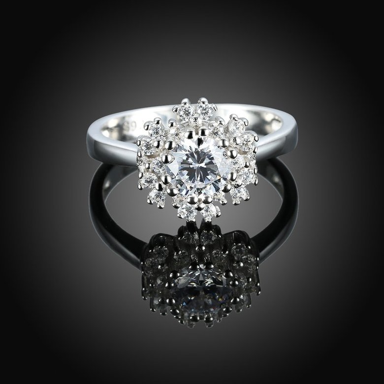 Wholesale Fashion 925 Sterling Silver Snowflake CZ Ring For Women Classic Elegant Bridal Wedding Jewelry Engagement Rings TGSLR094 1