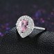 Wholesale  Fashion Jewelry 925 Silver Rings For Women Pink CZ Diamand Water Drop Engagement Bridal Wedding Accessories Ring  TGSLR096 3 small