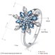 Wholesale Fashion 925 Sterling Silver Snowflake blue CZ Ring For Women Classic Elegant Bridal Wedding Jewelry Engagement Rings TGSLR007 0 small