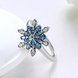 Wholesale Fashion 925 Sterling Silver Snowflake blue CZ Ring For Women Classic Elegant Bridal Wedding Jewelry Engagement Rings TGSLR007 3 small