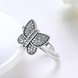 Wholesale Real 100% 925 Sterling Silver Butterfly Rings For Women Clear CZ Lady Engagement Decoration Ring Wedding Jewelry TGSLR008 3 small