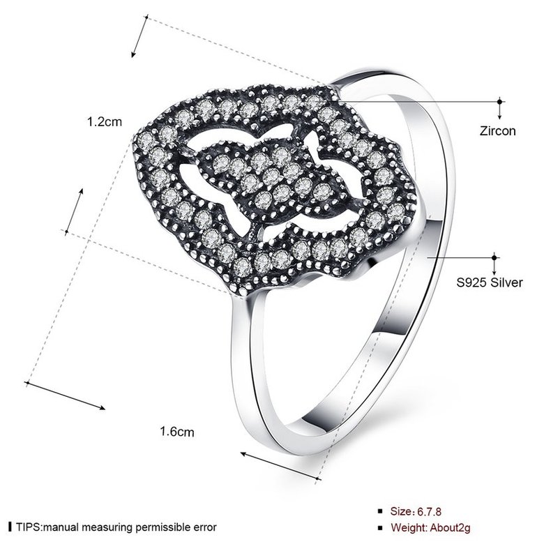 Wholesale New 925 Sterling Silver Ring Pave Sparkling Classic Lace With Crystal Ring For Women Wedding Party Gift Fine Jewelry TGSLR015 0