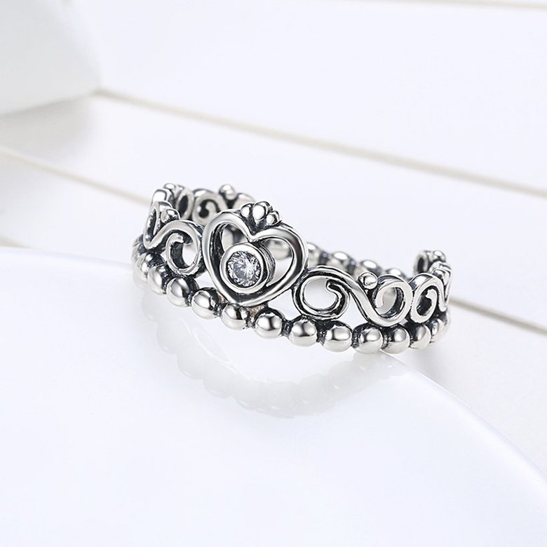 Wholesale Fashion 925 Sterling Silver Heart CZ Ring My Princess Queen Crown Romantic Ring for Women Engagement Promise Jewelry TGSLR020 2