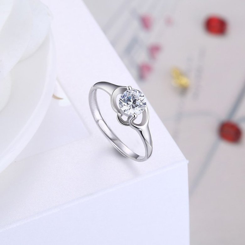 Wholesale Personality Fashion jewelry OL Woman Girl Party Wedding Gift Simple White AAA Zircon S925 Sterling Silver Ring TGSLR144 3