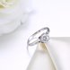 Wholesale Personality Fashion jewelry OL Woman Girl Party Wedding Gift Simple White AAA Zircon S925 Sterling Silver Ring TGSLR148 1 small