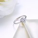Wholesale Personality Fashion jewelry OL Woman Party Wedding Gift Simple White AAA Zircon S925 Sterling Silver resizable Ring TGSLR151 1 small