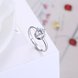 Wholesale Personality Fashion jewelry OL Woman Party Wedding Gift Simple White AAA Zircon S925 Sterling Silver resizable Ring TGSLR151 3 small