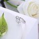 Wholesale Personality Fashion jewelry OL Woman Party Wedding Gift Simple White AAA Zircon S925 Sterling Silver resizable Ring TGSLR152 2 small