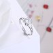 Wholesale Personality Fashion jewelry from China OL Woman Party Wedding Gift Simple White AAA Zircon S925 Sterling Silver resizable Ring  TGSLR156 3 small