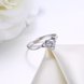 Wholesale Romantic Personality jewelry OL style Woman Party Wedding Gift Simple White AAA Zircon S925 Sterling Silver resizable Ring  TGSLR162 1 small