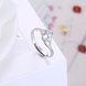 Wholesale Personality Fashion jewelry from China OL Woman Party Wedding Gift square White AAA Zircon S925 Sterling Silver resizable Ring  TGSLR167 3 small
