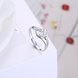 Wholesale Personality Fashion jewelry OL Woman Party Wedding Gift Simple White shining AAA Zircon S925 Sterling Silver resizable Ring  TGSLR169 3 small