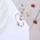Wholesale Romantic Fashion jewelry from China OL Woman Party Wedding Gift Simple White AAA Zircon S925 Sterling Silver resizable Ring  TGSLR170 3 small