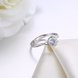 Wholesale Trendy Romantic Resizable 925 Sterling Silver Ring OL style Woman Party Wedding Gift Simple White AAA Zircon Ring  TGSLR175 1 small