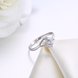 Wholesale Romantic Resizable 925 Sterling Silver Ring OL style Woman Party Wedding Gift Simple White AAA Zircon Ring  TGSLR179 1 small