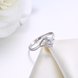 Wholesale Romantic Resizable 925 Sterling Silver Ring OL style Woman Party Wedding Gift Simple White AAA Zircon Ring  TGSLR179 1 small