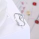 Wholesale Romantic Resizable 925 Sterling Silver Ring OL style Woman Party Wedding Gift Simple White AAA Zircon Ring  TGSLR179 3 small