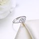 Wholesale Trendy Romantic Resizable 925 Sterling Silver Ring OL style Woman Party Wedding Gift Simple White AAA Zircon Ring  TGSLR181 1 small