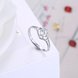 Wholesale Trendy Romantic Resizable 925 Sterling Silver Ring OL style Woman Party Wedding Gift Simple White AAA Zircon Ring  TGSLR181 3 small