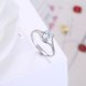 Wholesale Trendy Romantic Resizable 925 Sterling Silver Ring OL style Woman Party Wedding Gift Simple White AAA Zircon Ring  TGSLR184 3 small