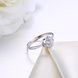 Wholesale Personality Fashion jewelry OL Woman Girl Party Wedding Gift Simple White AAA Zircon S925 Sterling Silver Ring TGSLR192 1 small
