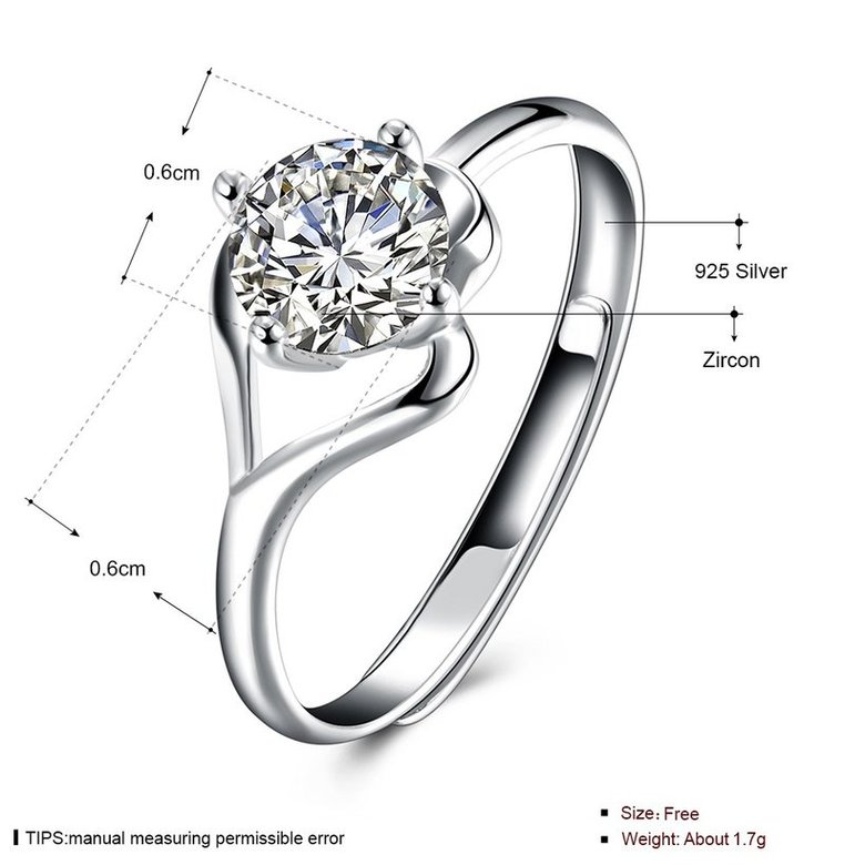 Wholesale Lose money promotion hot sell shiny zircon 925 sterling silver finger wedding rings for women jewelry wholesale gift TGSLR193 4