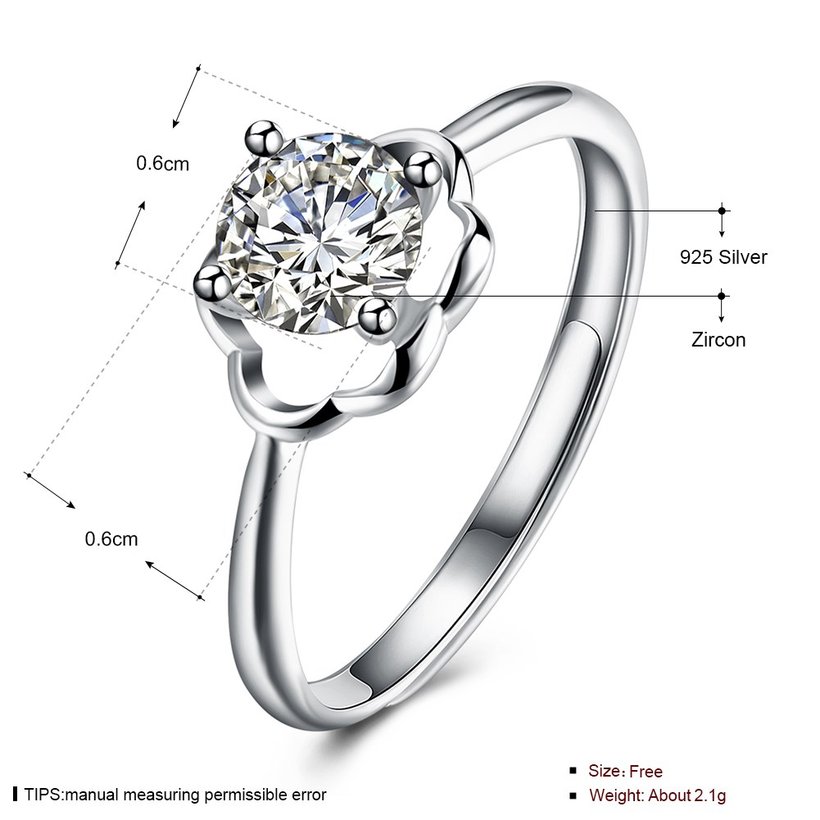 Wholesale Lose money promotion hot sell shiny zircon 925 sterling silver finger wedding rings for women jewelry wholesale gift TGSLR194 4